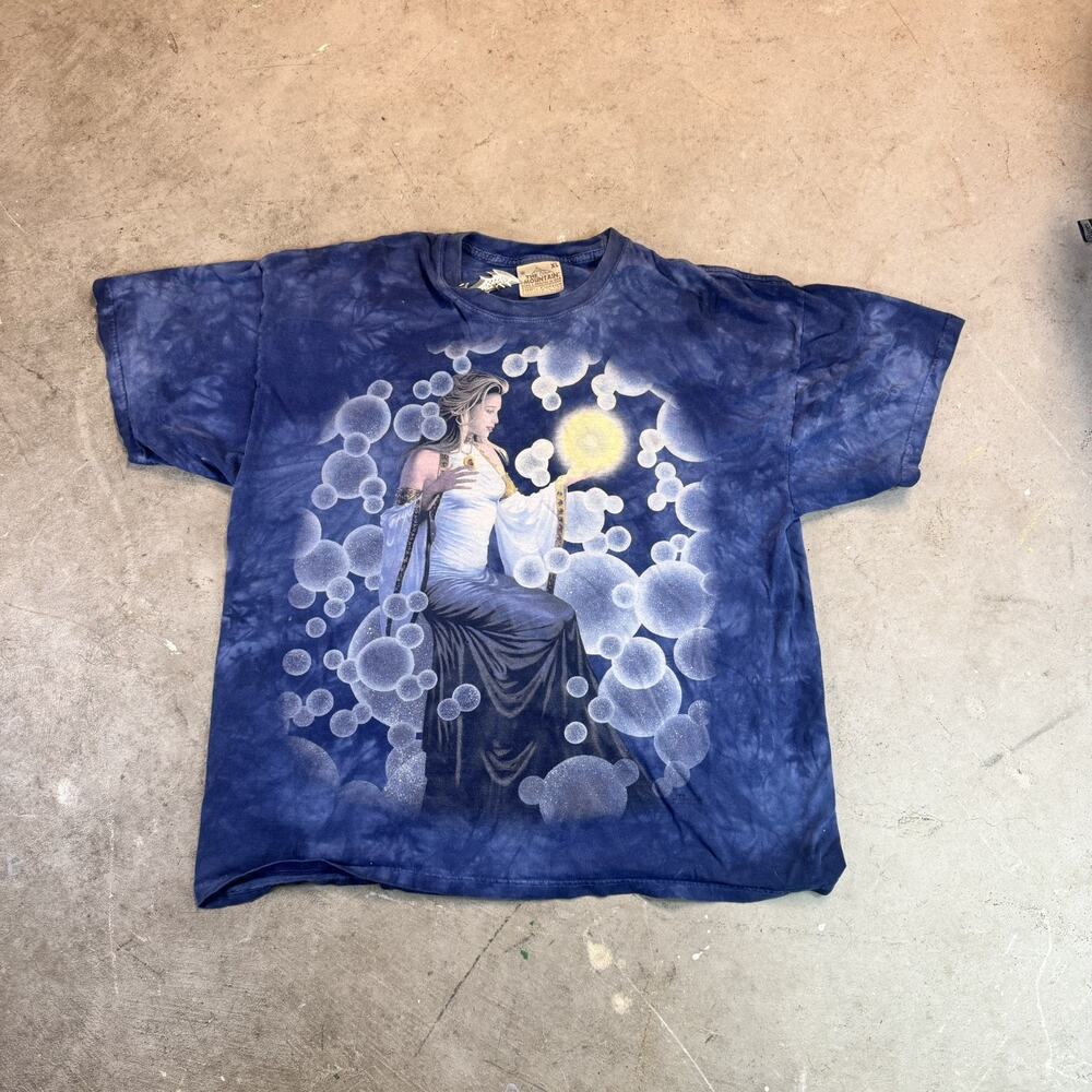 The Mountain T-Shirt Mens XL Blue Tie Dye Fantasy Woman Graphic